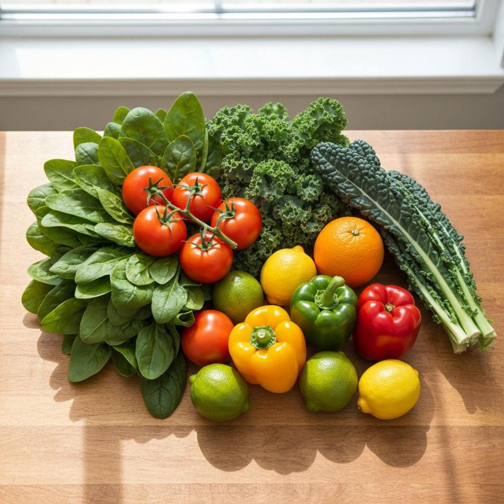 Tuoreita vihanneksia ja hedelmiä